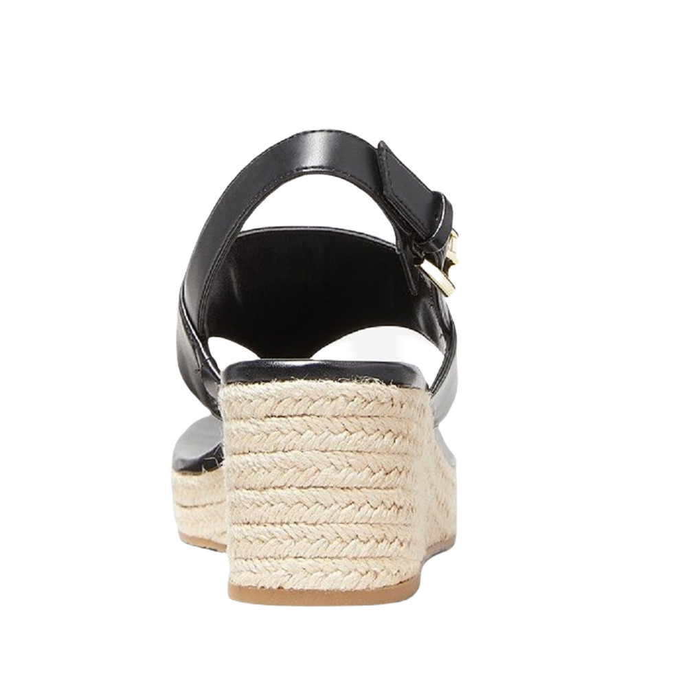 Michael Kors Camila Logo Canvas/Leather Wedge Sandal Black 6/6.5/7/7.5/9/10 Nib - Picture 3 of 3
